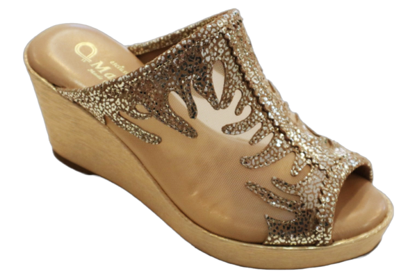 A 6012 Oscar Platino Corfu (8cm) Wedge Heel Sandal