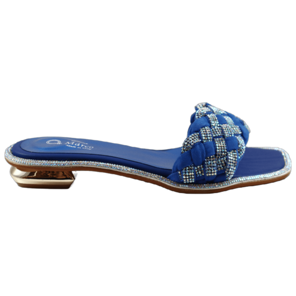 A 4468 Cobalto Blue (2cm) Leather Sandal With Crystals